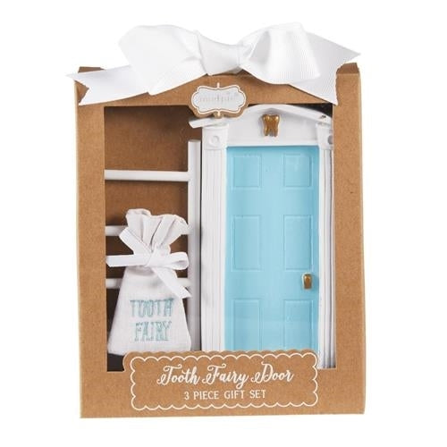 Tooth Fairy Door Gift Set | Blue/White - Tooth Fairy - Poshinate Kiddos Baby & Kids Gifts