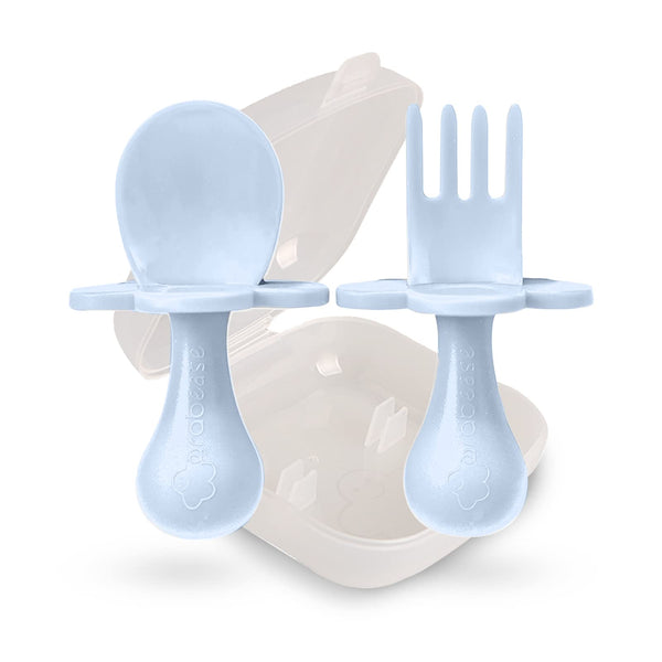 Baby Fork & Spoon Set  Teal – Poshinate Kiddos