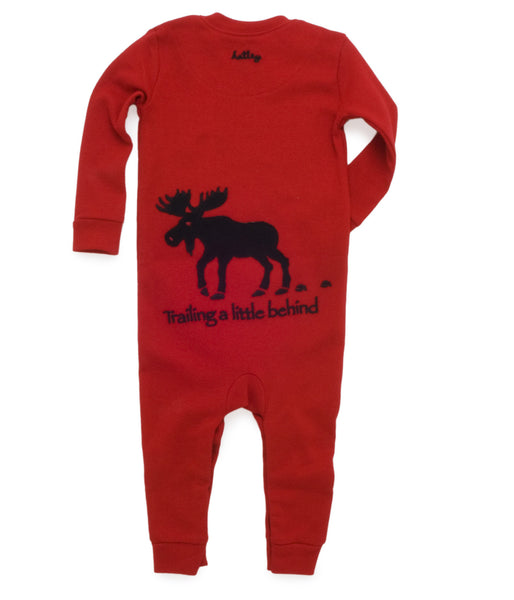 Little Kiddo Romper Set | Red/Moose