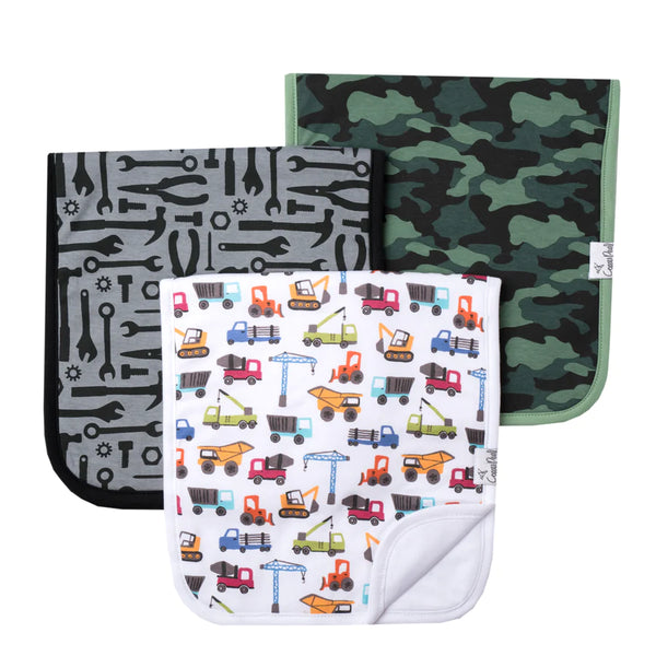Baby Burp Cloth | Construction 3-Pack