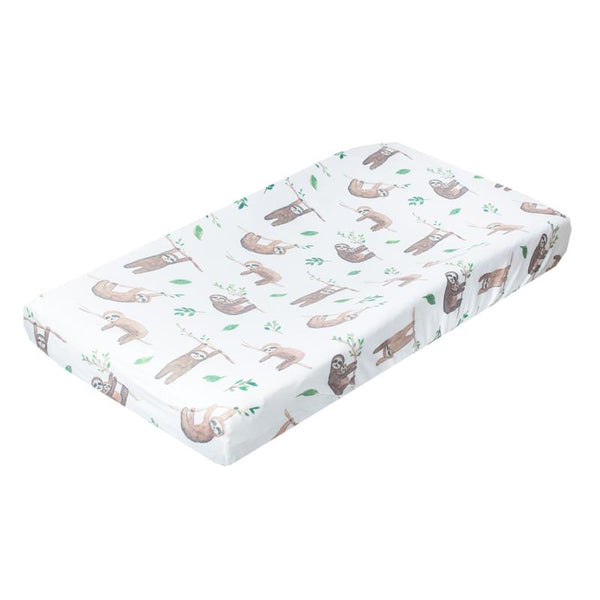Baby Diaper Changing Pad Cover | Premium Knit | Tan Sloth