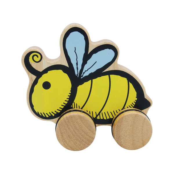 Baby Toy | Wooden Pusharound | Bee - Baby Toys - Poshinate Kiddos baby & Kids Store -  side of bee