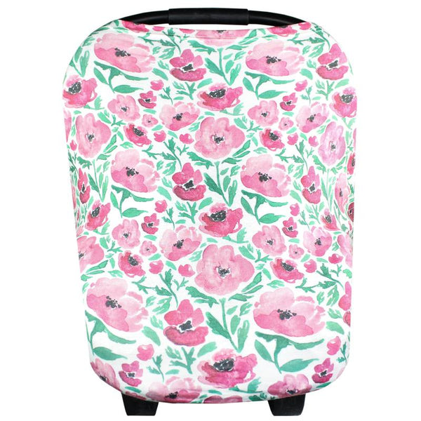 Multi Use 5 in 1 Baby Cover | Pink/Green Floral