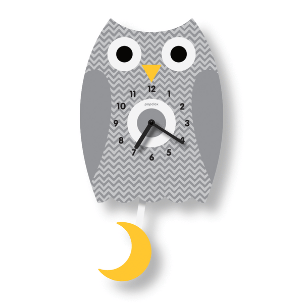 Pendulum Clock | Owl | Grey