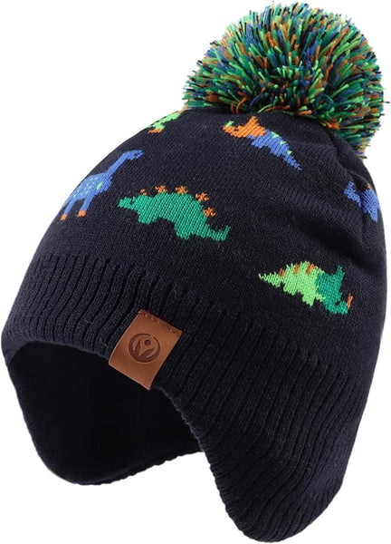 Kids Winter Hat | Dino - Kids Accessories - Poshinate Kiddos Baby & Kids Store - View of Dino hat
