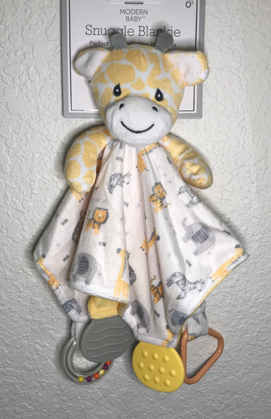  Baby Teether Blanket - Baby Teethers - Poshinate Kiddos Baby & Kids Store - Front view of giraffe teether blanket