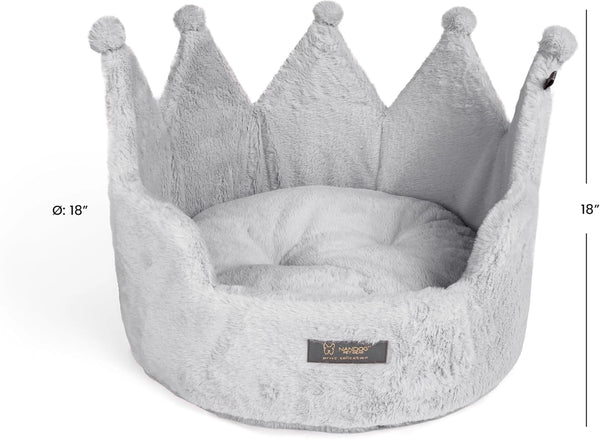 Dog or Cat Bed | Crown | Grey - Pet Accessories - Poshinate Kiddos Baby & Kids Store - View of bed with measurement