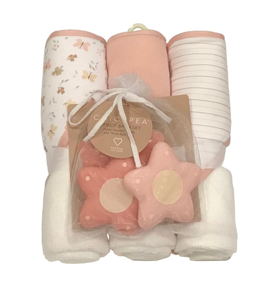 Baby Hooded Bath Towels & Bath Toys | 6 pc set