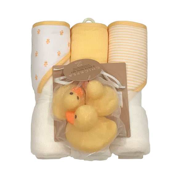 Baby Hooded Bath Towels & Bath Toys | 6 pc set