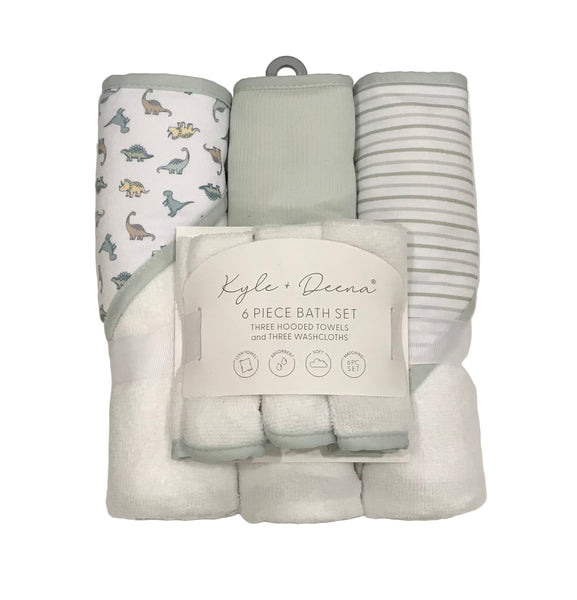 Baby Hooded Bath Towel & Washcloth | 6 pc set
