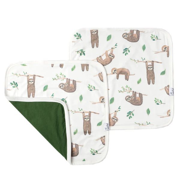 Baby Security Blanket | Sloth | Set of 2 - Blankets - Poshinate Kiddos Baby & Kids Store- View of the Sloth print blanket set