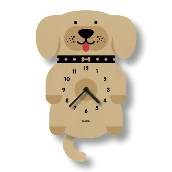 Pendulum Clock | Dog - Pendulum Clocks - Poshinate Kiddos Baby & Kids Store - View of Clock hanging on wall