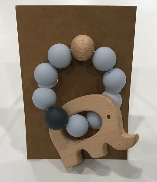 Baby Bead Teether | Elephant - Baby Teethers - Poshinate Kiddos Baby & Kids Store - View of Elephant & Bead Teether