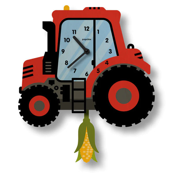 Pendulum Clock | Tractor - Pendulum Clocks - Poshinate Kiddos Baby & kids Store - red clock