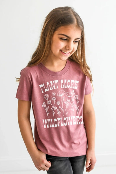 Kids T Shirt | Wildflowers - Kids T Shirts - Poshinate Kiddos Baby & Kids Store - Child modeling t shirt
