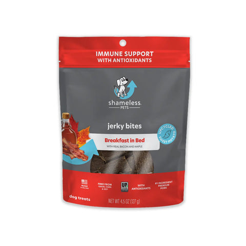 Dog Treats | Jerky Bites | Bacon & Maple - Dog Poshinate Pets - Poshinate .com - Front of package