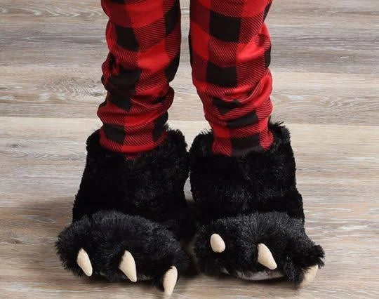 Kids Slippers | Furry Bear | Black