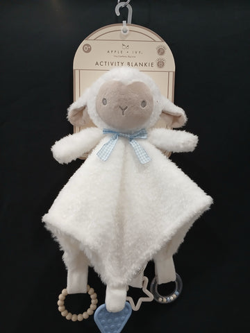 Baby Teether Blanket - Baby Teethers - Poshinate Kiddos Baby & Kids Store - Front of lamb teether