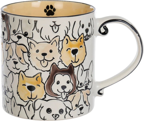 Dog Lovers Dog Mug - Poshinate Pets - Poshinate Kiddos baby Kid and pet store - Mug with dog illustrations on a white background