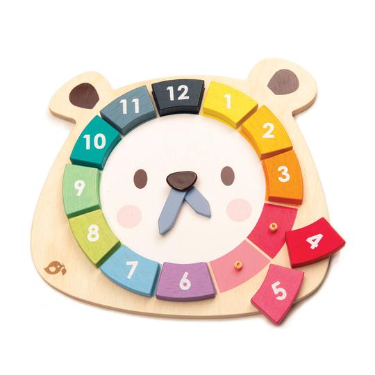 Wooden Toys | Bear Colors Clock | Sustainable Wood - Kids Toys- Poshinate Kiddos Baby & Kids Boutique - learning time Bear Colors Clock cute