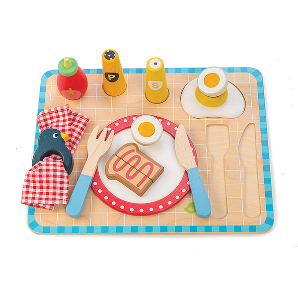 Wooden Toys | Kids Breakfast Tray | Sustainable - Kids Toys - Poshinate Kiddos Baby & Kids Gifts