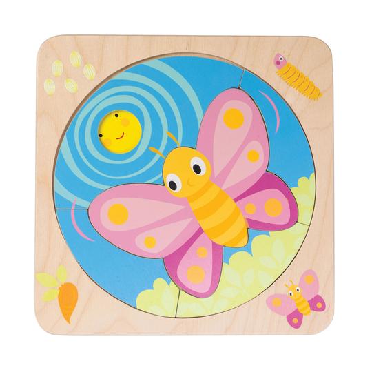 Wooden Puzzle | Butterfly Life | Sustainable Wood - Puzzles, Games & Toys - Poshinate Kiddos Baby & Kids Boutique - Butterfly life stages puzzle