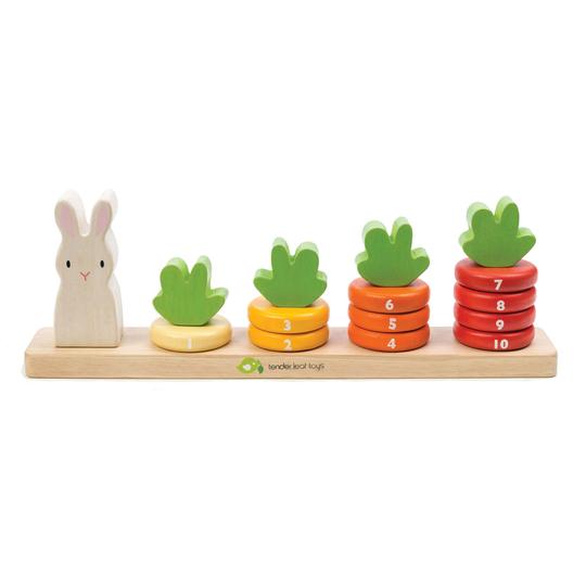Wooden Toys | Counting Carrots Stacker | Sustainable Wood - Kids Toys - Poshinate Kiddos Baby & Kids Store - fun counting stackable set
