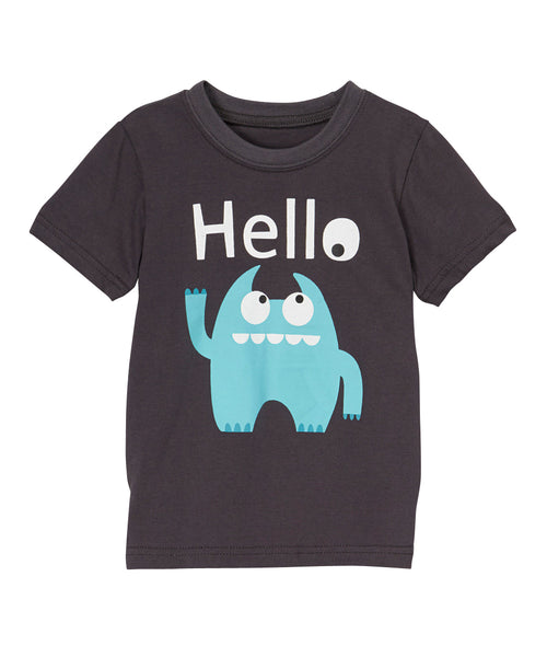 Kids T Shirt | Silly Monster | Grey Teal White | Poshinate Kiddos Baby & Kids Boutique | Front of shirt
