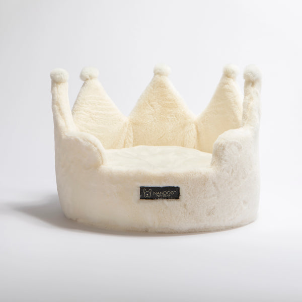 Dog or Cat Bed | Ivory Crown - Pet Accessorries - Poshinate Kiddos Baby & Kids & Pets Store - front of bed