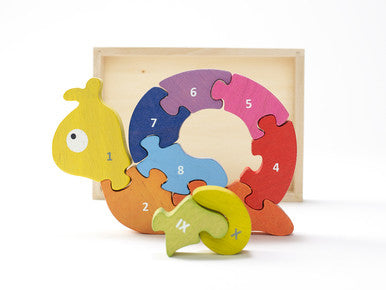 Wooden Number Snail Puzzle