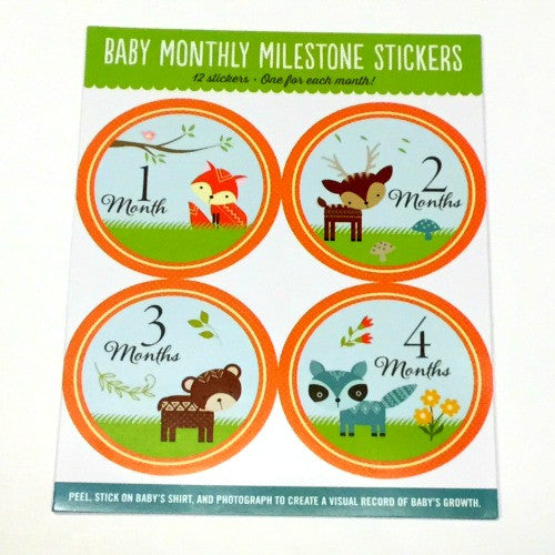 Baby Milestone Stickers | Woodland Friends - Stickers - - Poshinate Kiddos