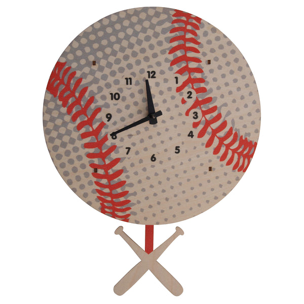 Pendulum Clock | Baseball - Pendulum Clocks - Poshinate Kiddos Baby & Kids Store - Clock on wall