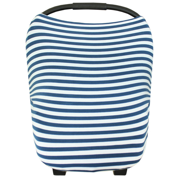 Multi Use 5 in 1 Baby Cover | Blue/White Stripe -Accessories -Poshinate Kiddos Baby & Kids Boutique -main carseat