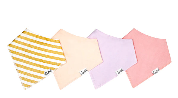  Baby Bibs | Bandana | Stripe & Pastels | 4-pk - Baby Bibs - Poshinate Kiddos Baby & Kids Store - View of 4 pack bibs