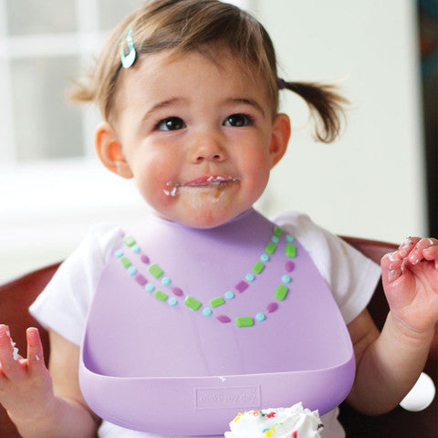 Baby Bib | Lilac with Jewels - Baby Bibs - - Poshinate Kiddos