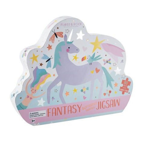 Kids Puzzle | Magical Unicorns Jigsaw - 80 pc - Puzzles, Games & Toys - Poshinate Kiddos Baby & Kids Products | Unicorn puzzle 80 pieces in shape of butterfly