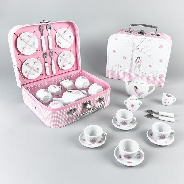 Kids Tea Party Set | Fairy Blossom | Porcelain 16 pc - Puzzles, Games & Toys - Poshinate Kiddos Baby & Kids Boutique | Porcelain Fairy set full contents