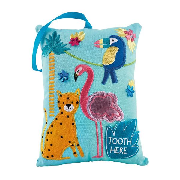 Kids Tooth Fairy Pillow | Jungle - Tooth Fairy - Poshinate Kiddos Baby & Kids Boutique | Jungle pattern cheetah flamingo macaw