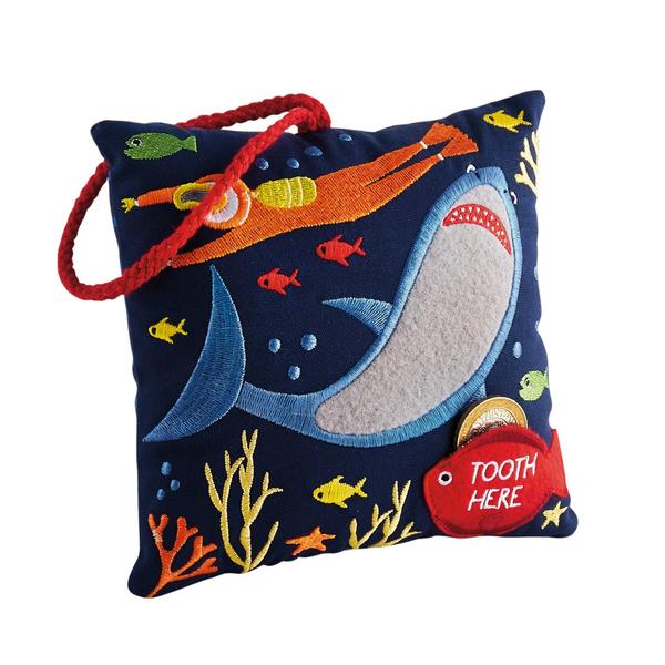 Kids Tooth Fairy Pillow | Shark - Tooth Fairy - Poshinate Kiddos Baby & Kids Boutique | Shark deep sea design