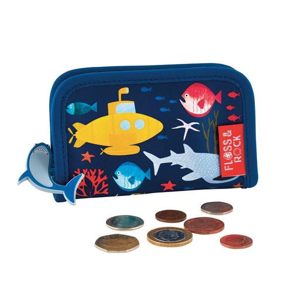 Kids Wallet | Shark - Accessories - Poshinate Kiddos Baby & Kids Products | wallet under the sea with shark pull tag