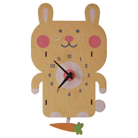 Pendulum Clock | Rabbit - Pendulum Clocks -  - Poshinate Kiddos Baby & Kids Store - View of clock