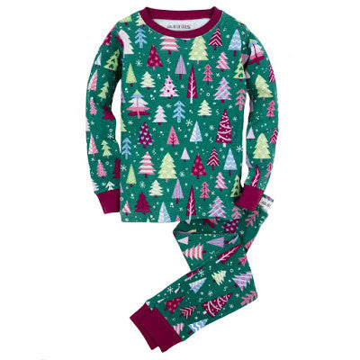 Kiddos Jammie Set | Pink/Green Forest Trees