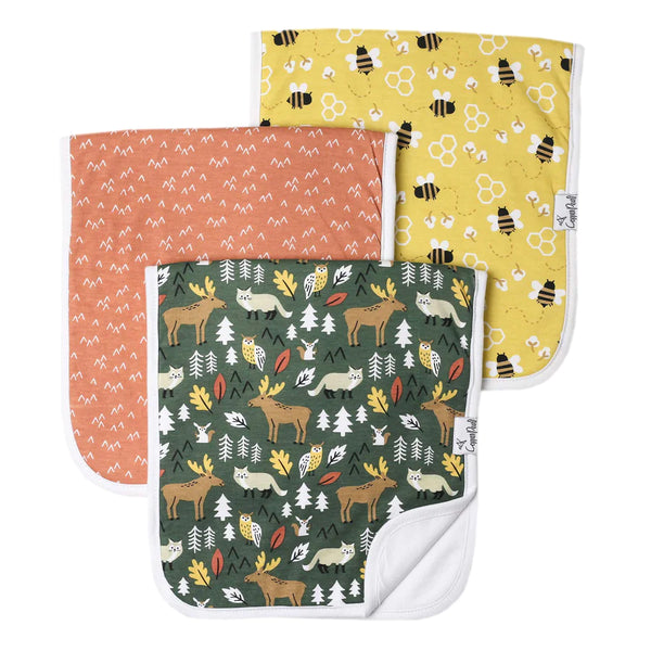 Baby Burp Cloth | Forest 3-Pack - Baby Burp Cloths - Poshinate Kiddos Baby & Kids Store - 3 different burp cloths