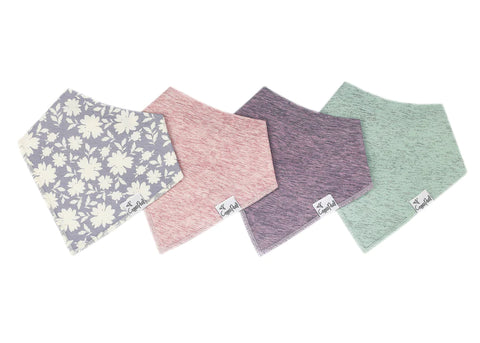 Baby Bibs | Bandana | White Flowers | Pastel - Baby Bibs - Poshinate Kiddos Baby & Kids Store - 4 different bib designs