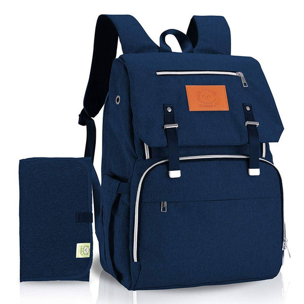 Diaper Bag Backpack | Navy - Diaper Bags - Poshinate Kiddos Baby & Kids Boutique - front of bag