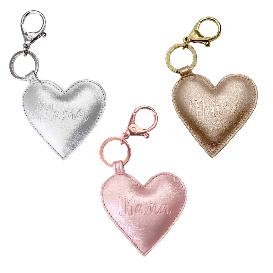 Itzy Ritzy Mama Heart Diaper Bag Charm Keychain - Rose Gold