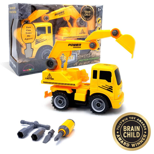 Kids Excavator Toy | 36 Pc Build Your Own Excavator - Kids Toys - Poshinate Kiddos Baby & Kids Toy Store - Main