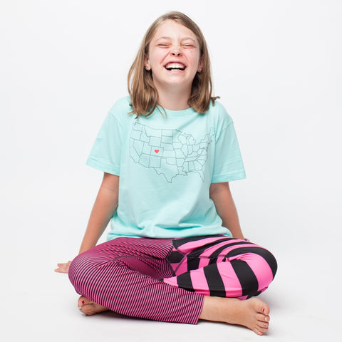 Kids T Shirt | Minnesota Heart - Kids T Shirt - Poshinate Kiddos Baby & Kids Boutique - girl sitting