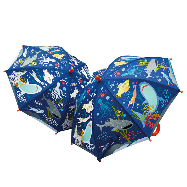 Kids Color Changing Umbrella | Deep Sea - Kids Accessories - Poshinate Kiddos Baby & Kids Store - both open