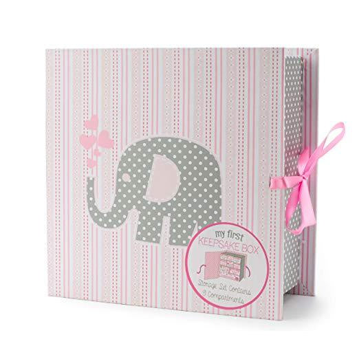 Baby Keepsake Box | Elephant - Baby & Kids Keepsakes Memory - Poshinate kiddos Baby & Kids Boutique - front of box